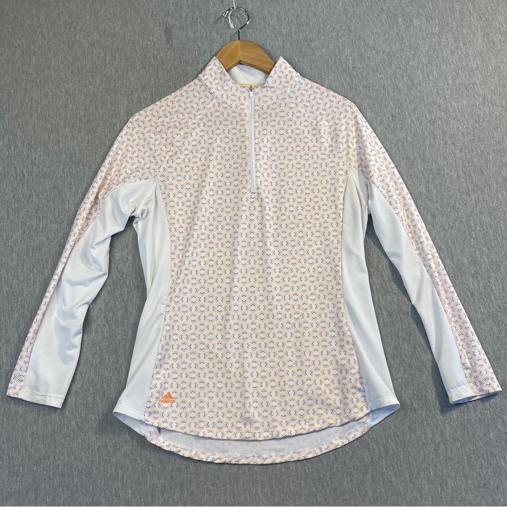 Adidas M Aeroready Golf Shirt Top Women’s Medium 1/4 Zip Fitness Sweater